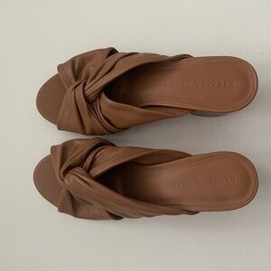Rebecca Allen Twist Leather nude tan sandals  Size 7